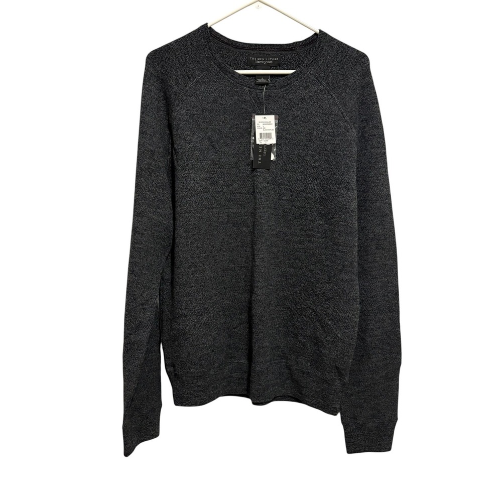 The Men's Store Bloomingdale's Merino Wool Sweater Size Large Knit Black Marled